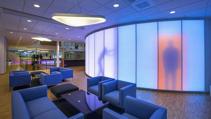 Luminous textile panels applied at the ISS University