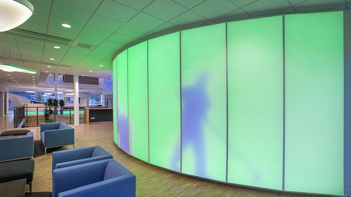 Luminous textile panels applied at the ISS University