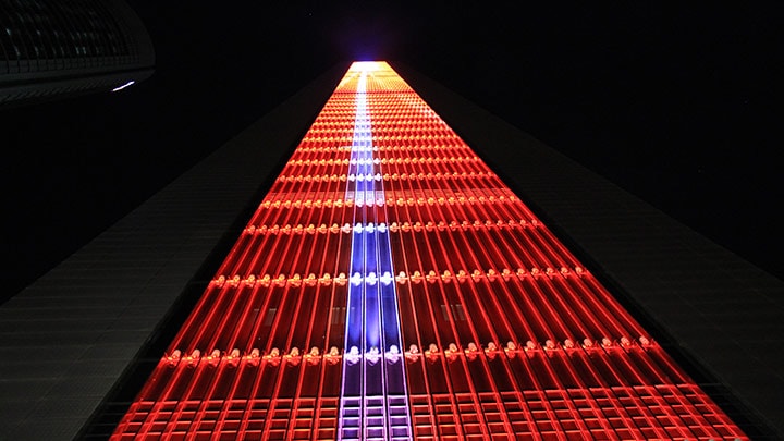 CEPSA Tower Madrid in lights