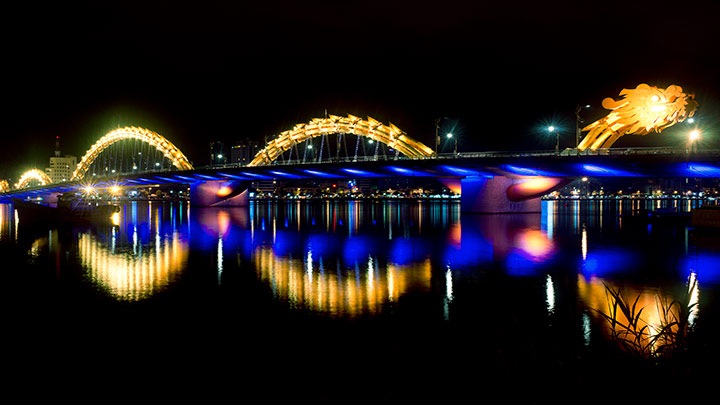 Dragon Bridge brought to life in lights