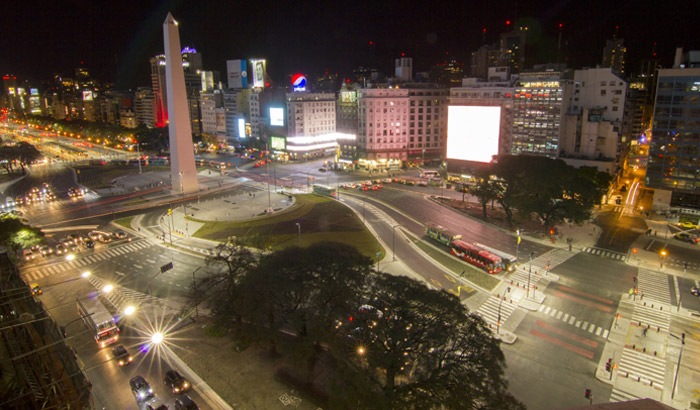 Palacio Municipal De La Ciudad, Buenos Aires, illuminated at night Buenos Aires