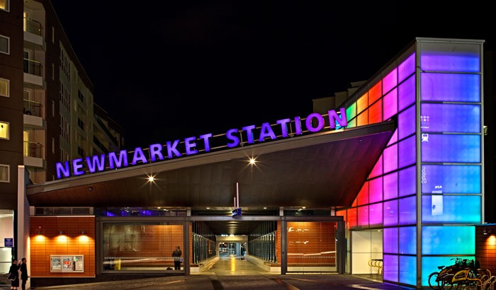 Lighting the New Market station, Auckland, New Zealand