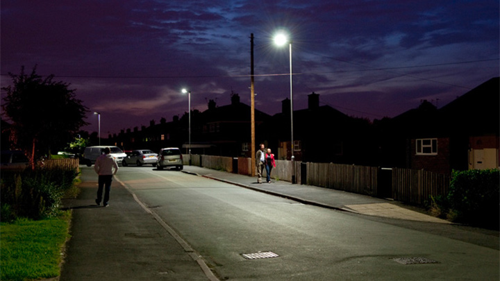 Philips street lighting system illuminates effectively a street at Orford, UK 