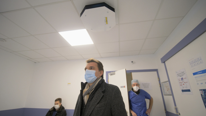 UV-C upper air ceiling mounted disinfection at vauban clinic waiting room in france