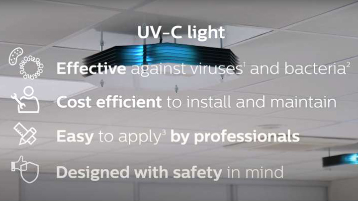 Philips Lighting UV-C disinfection upper air video