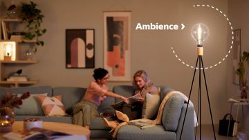 Modern decorative Philips LED bulb lighting the living room