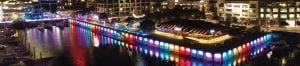 Viaduct Harbour: Vibrant cityscape. Engaged visitors.